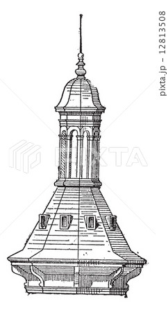 Skylight of Church St-Eustache in Paris, vintage engraving. Skylight of Church St-Eustache in Paris, vintage engraving. 12813508