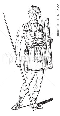 Roman Legionary, vintage engraving Roman Legionary, vintage engraving 12813522