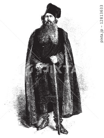 A merchant, vintage engraving. 12813633