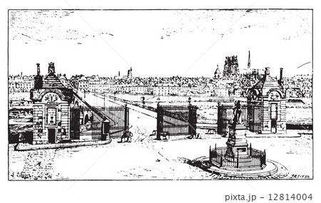 Orleans, vintage engraving. 12814004