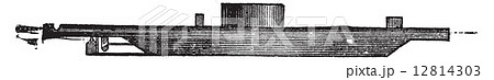 USS Monitor, vintage engraved illustration 12814303