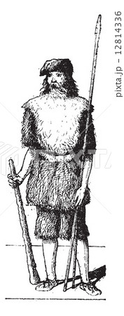 A Man from Solutre vintage engraving 12814336