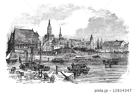 Konstanz in Baden-Wurttemberg, Germany, vintage engraving Konstanz in Baden-Wurttemberg, Germany, vintage engraving 12814347