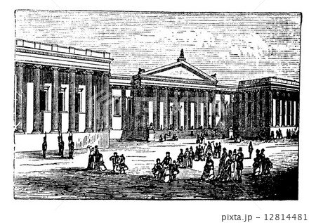 British Museum in London, United Kingdom (England), vintage engr 12814481