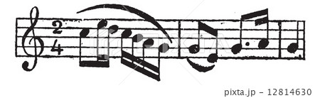 Musical Slur, vintage engraving 12814630
