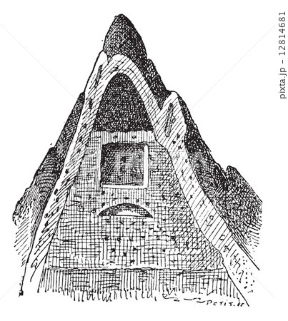 Termite nest, vintage engraving. 12814681