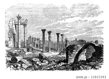 Ruins of Bozrah, Captial city of Edorn, Jordan, now Bouseira vi 12815263