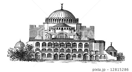 Hagia Sophia In Istanbul Turkey Vintage のイラスト素材