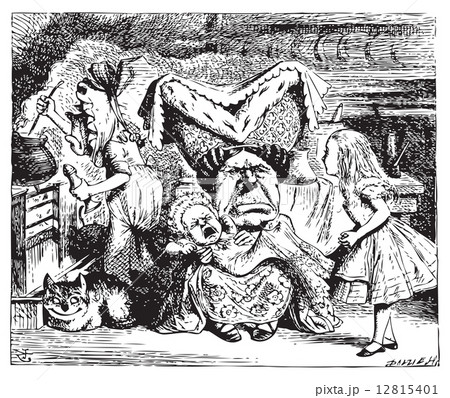 In the Duchess's Kitchen, Illustration to 'Alice's Adventures in