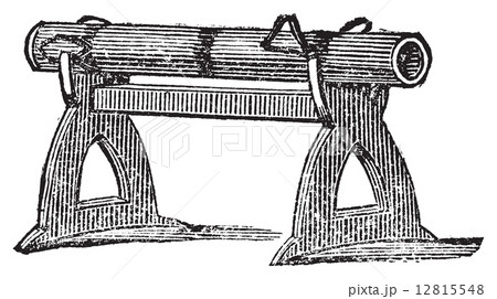 Engraving of a gun platform used at the Battle of Cressy in 1346 Engraving of a gun platform used at the Battle of Cressy in 1346 12815548