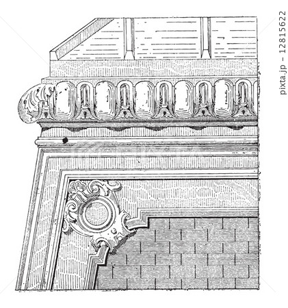 Curb, vintage engraving 12815622