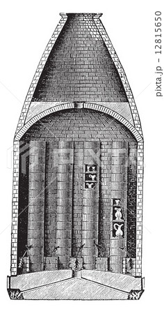 Section of a pottery kiln vintage engraving 12815650