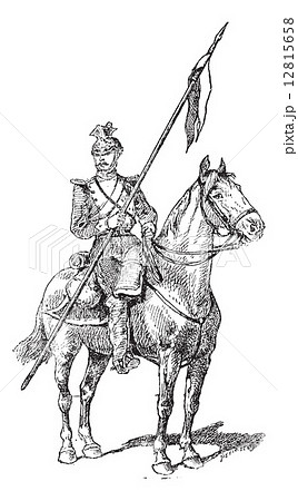 Uhlan, vintage engraving 12815658
