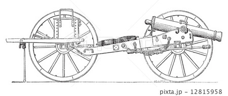 Field gun vintage engraving. Field gun vintage engraving. 12815958