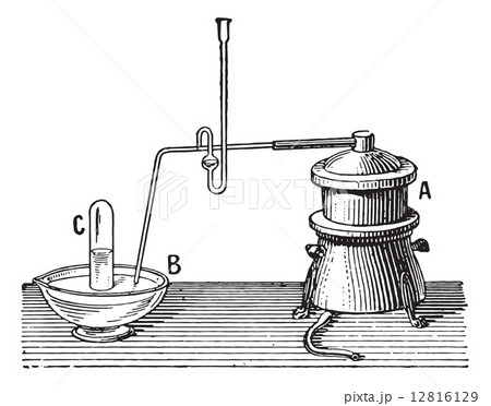 Oxygen, vintage engraving. 12816129