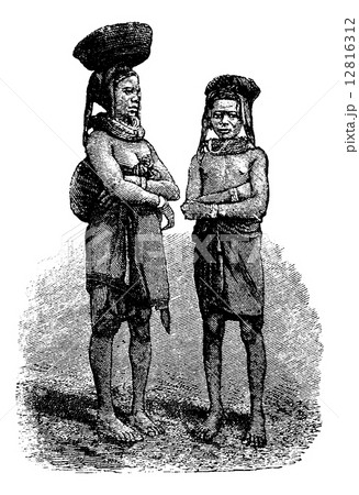 Mandombe Women Coal Vendors of Congo, Central Africa, vintage en 12816312