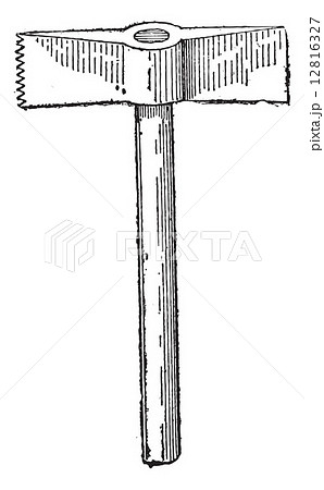 Toothed Chisel-end Hammer, vintage engraving 12816327