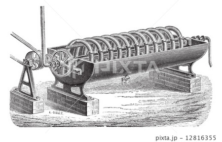 Rotary distillation apparatus vintage engraving 12816355
