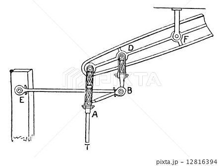 Parallelogram watt, vintage engraving. 12816394