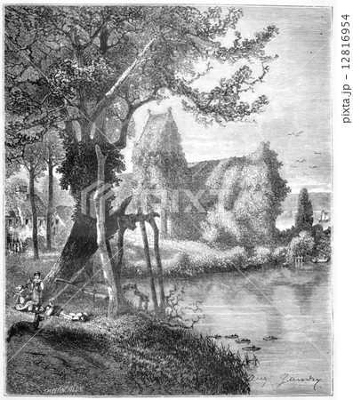 Croqueboeuf church or Chapel of Ivy in Croqueboeuf, Calvados, Fr 12816954