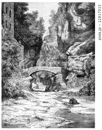 Near Sorrento, vintage engraving. Near Sorrento, vintage engraving. 12817015