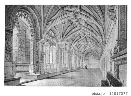 Cloister of the Santa Maria de Belem Monastery in Lisbon, Portug 12817077