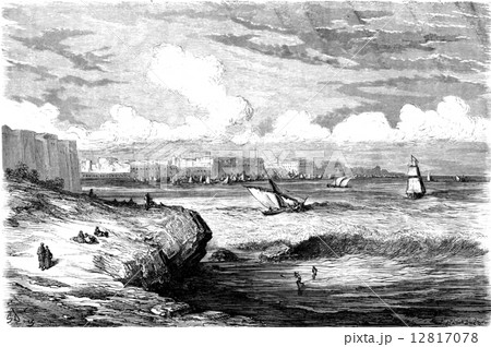 Cadiz, vintage engraving. 12817078