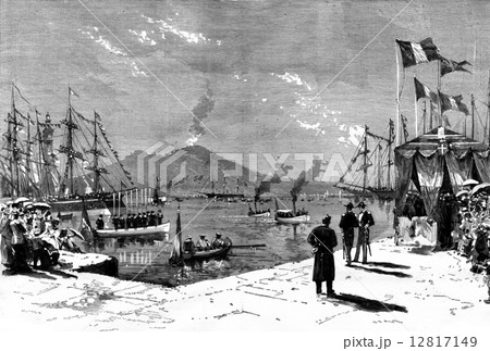 Arrival of the Swedish ship Vega in the Bay of Naples, vintage e Arrival of the Swedish ship Vega in the Bay of Naples, vintage e 12817149