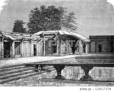 Sultan Palace, Fatehpur Sikri, vintage engraving. Sultan Palace, Fatehpur Sikri, vintage engraving. 12817158