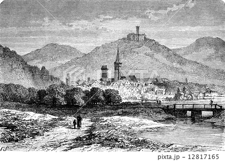 Eisenach, vintage engraving. Eisenach, vintage engraving. 12817165