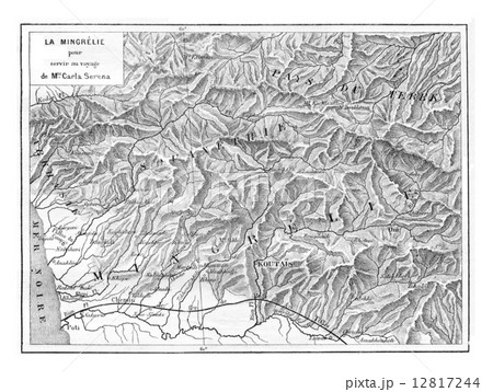 Map of Mingrelia, vintage engraving 12817244