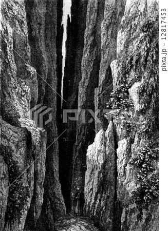 Annathal, vintage engraving. 12817453