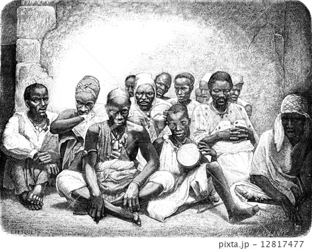 Griots Goree, vintage engraving. 12817477