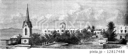 Convent of the ladies of St. Joseph in St. Louis, vintage engrav 12817488