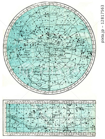 Southern Hemisphere, vintage engraving. 12817563