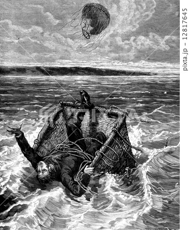 Prince found death in the waves of the brave, vintage engraving. 12817645