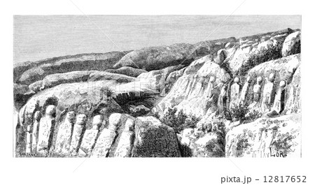 Carved Rocks Of Hanaoueh Near Tyre Lebanon のイラスト素材