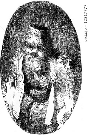 Russian beggar, vintage engraving. 12817777