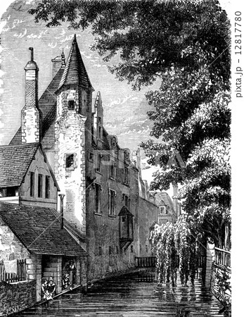 Vendome. Prison college, vintage engraving. 12817780