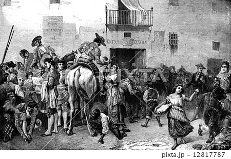 One day bullfights in Seville. Everything is joy to the entrance 12817787