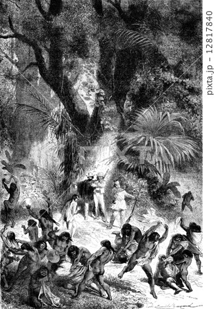 Scene of looting, vintage engraving 12817840