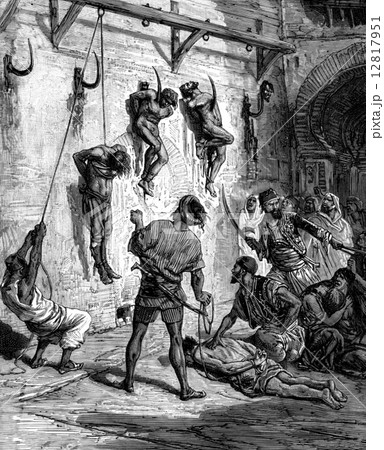 Tunisia. Some were thrown naked on iron hooks attached to walls, 12817951