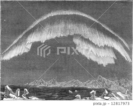 Appearance of the aurora borealis in the north in evening, Bosse 12817973