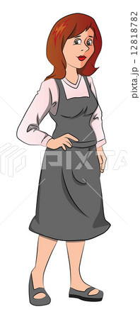 Vector of young woman with hand on hip. 12818782