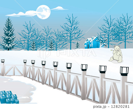 Cold Winter Night, illustration Cold Winter Night, illustration 12820281