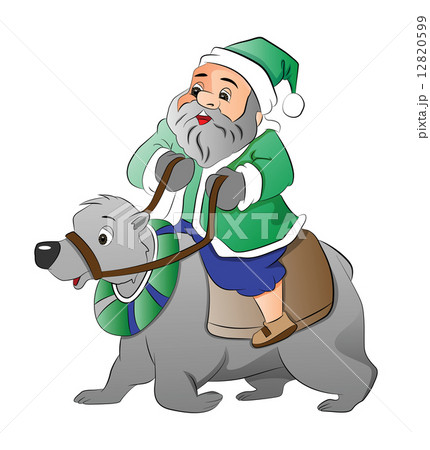 Old Man Riding a Polar Bear, illustration 12820599