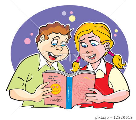 Children studying, illustration 12820618