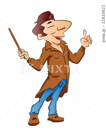 Vector of lecturer with stick. 12820622