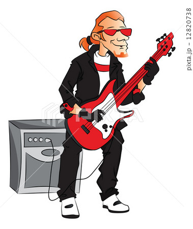 Vector of man playing electric guitar. 12820738