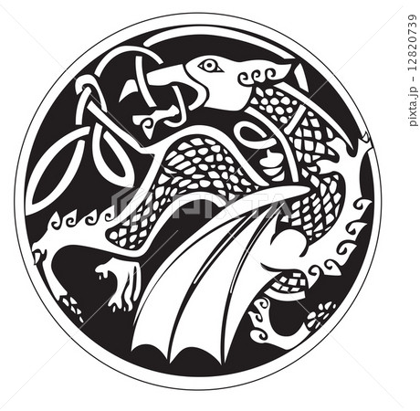 A druidic astronomical symbol of a dragon 12820739
